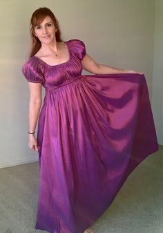 Regency Style Medieval Ball Gown, Regency Style Medieval Dress With Fitted Bodice, Regency Empire Waist Dress For Debutante Ball, Regency Style Empire Waist Dress For Debutante Ball, Regency Cosplay, Regency Clothing, Nature Technology, Bridgerton Inspired, Shiny Dress