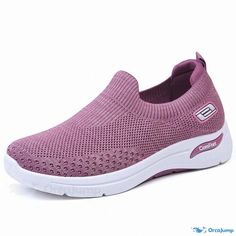 Orcajump - Breathable Mesh Walking Shoes - Ideal for Sporting and Casual Activities. Pink Slip-on Sneakers For Sports With Round Toe, Casual Pink Walking Shoes For Sports, Casual Pink Walking Shoes For Light Sports, Pink Breathable Slip-on Sneakers, Breathable Sneakers For Light Sports, Athleisure Slip-on Sneakers With Round Toe For Light Exercise, Comfortable Flat Walking Shoes For Light Sports, Sporty Pink Breathable Slip-on Sneakers, Comfortable Breathable Pink Slip-on Sneakers