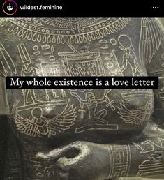 an elephant statue with the words, my whole existence is a love letter