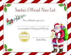 santa's official nice list certificate is given to an encephant elf being good all year