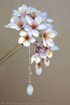 簪作家 榮 2013桜簪【 明けの桜 -Cherry Blossom- 】 Japanese hair accessory - Cherry Blossom Kanzashi - by Sakae, Japan http://www.facebook.com/KanzashiSakae.fanfan , Photo by Osamu Yamazaki http://pinterest.com/ymzkosm/?d #jeweledup Ornaments Jewelry, Seni Dan Kraf, Hair Jewelry