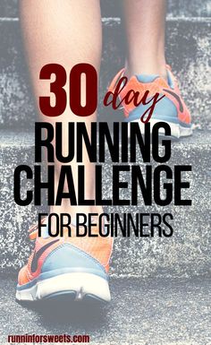 a woman's legs with the words 30 day running challenge for beginners