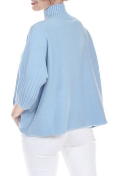 A ready-to-layer sweater knit in a boxy silhouette features a ribbed mock neck and three-quarter sleeves for contemporary appeal. Mock neck Three-quarter sleeves 50% viscose, 28% polyester, 22% nylon Hand wash, dry flat Imported Layer Sweater, Layered Sweater, Boxy Sweater, Sweater Knit, Three Quarter Sleeves, Ice Blue, Three Quarter, Mock Neck, Nordstrom Rack