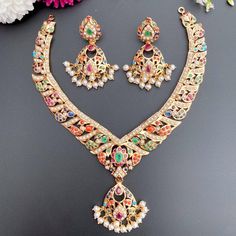 nauratan necklace set tanishq Festive Multicolor 22k Gold Bridal Necklace, Multicolor Meenakari Gold Plated Necklaces, Multicolor Meenakari Gold-plated Necklace, Multicolor Meenakari Gold-plated Necklaces, Multicolor Meenakari Kundan Necklace Gold Plated, Multicolor Gold Plated Kundan Necklace With Meenakari, Multicolor 22k Gold Necklace For Diwali, Multicolor Temple Necklace With 17 Jewels For Wedding, Hand Set Multicolor 22k Gold Jewelry