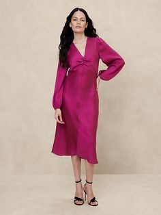 Silky Column Midi Dress | Banana Republic Factory Capsule Wardrobe Outfits, Essential Dress, Banana Republic Factory, Women's Dresses, Capsule Wardrobe, Perfect Dress, Jumpsuit Dress, Banana Republic, Designer Dresses