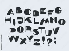 the alphabet is drawn with black ink