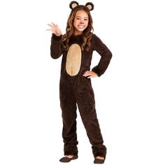 Kids Bear Costume, Brown Bear Costume, Bear Halloween Costume, Teddy Bear Costume, Brown Jumpsuits, Goldilocks And The Three Bears, Bear Halloween, Bear Costume, Animal Costumes