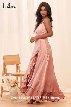 When you're invited to a wedding, the first thing you might do is get excited about the big day, but the second thing you'll probably do is wonder: What are you going to wear? Thankfully, Lulus is here to come to the rescue with plenty of wedding guest dresses that strike just the right balance between standing out and not upstaging the bride. We've got virtually every style option imaginable to fit any personality and occasion. V-neck Prom Dress With Ruffle Hem, Summer Bridesmaid Lined Maxi Dress, Flowy Bridesmaid Dress With Ruffle Hem, Pink Bridesmaid Dress With Flowy Skirt, Chic Midi Prom Dress With Ruffle Hem, Chic Prom Midi Dress With Ruffle Hem, Lined Maxi Dress For Bridesmaids, Chic Lined Maxi Dress For Bridesmaids, Feminine Flowy Floor-length Dress