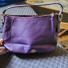 Small Coach Bag. Never Used. Detachable Cross Body Strap Included. Great For A Night Out! Purple Coach, Coach Bag, Coach Purse, Coach Purses, Small Bags, Coach Bags, Color Purple, Clutches, Cross Body