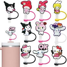 an assortment of hello kitty hair clips