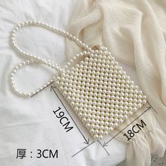 Cyflymder Mini Pearl Bag Handmade Vintage EVA Beaded Fashion Banquet P – cyflymder Summer Evening Bag With Pearl Handle As Gift, Summer Event Clutch Bag, Elegant Beaded Summer Bags, Summer Evening Bag With Pearl Handle, Handheld, Summer Square Bag With Pearl Handle, Summer Square Bags With Pearl Handle, Pearl White Handheld Bags For Party, Pearl White Beaded Shoulder Bag For Party, Beige Shoulder Bag For Summer Wedding