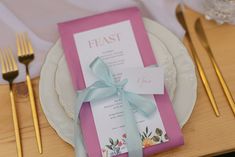 Colourful Autumn Sunset Weddings at Woodfords Inspiration Gold Cutlery Wedding, Colourful Floral Wedding, Floral Wedding Ideas, Wedding Place Names, Pink Napkins, Autumn Sunset, Gold Cutlery, Wedding Place Settings, Menu Card