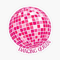 pink disco ball sticker Pink Disco Ball Drawing, Pink Disco Ball Painting, Disco Ball Cartoon, Mirrorball Drawing, Pink Mirrorball, Disco Ball Sticker, Ball Dancing, Pink Disco Ball, Pink Disco