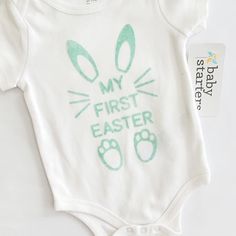 New With Tags Gender Nuetral Size 6m My First Easter Onsie. Baby Esentials Brand. Check Out My Listings For Lots Of New And Gently Used Kids Clothes. Happy To Bundle Items To Save On Shipping. Item Cross Posted. White Short Sleeve Onesie For Spring, Cute Cotton Onesie For Easter, Cute White Onesie For Spring, Basic Cotton Onesie For Spring, Cute White Spring Onesie, First Birthday Spring Onesie With Short Sleeves, White Onesie With Graphic Print For Playwear, White Graphic Print Onesie For Playwear, White Tops With Name Print For Playtime