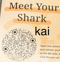 a close up of a book with an animal on it's cover and the title meet your shark kai