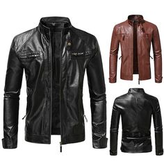 Season:Fall  Winter; Fabric:Sheepskin; Sleeve Length:Long Sleeve; Gender:Men's; Style:Classic,Casual,Fashion; Occasion:Vacation,Daily,Going out; Outerwear Length:Regular; Placket:Zipper; Function:Warm,Windproof; Pattern:Plain; Design:Pocket; Neckline:Stand Collar; Outerwear Type:Faux Leather Jacket,Biker Jacket,Motorcycle Jacket,Patent Leather Jacket; Listing Date:09/03/2024; Bust:; Length:; Shoulder Width:; Sleeve: Winter Leather Jacket, Faux Leather Jacket Men, Winter Leather Jackets, Biker Coat, Mode Punk, Motorcycle Jacket Mens, Pu Jacket, Biker Outfit, Leather Outerwear