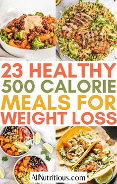 500 Calorie Dinners, 500 Calories Recipes, Low Calorie Meals, Meals Under 500 Calories, Calorie Meals