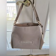 Coach Badge Jacquard Dalton 31 Shoulder Bag. Brand New With Tags. With Satin Dust Bag. Chalk Taupe. Provides Ample Space For All Your Belongings With A Timeless Look. A Fresh Design And Well Made. Coach Beige Bucket Bag, Coach Beige Shoulder Bag With Handle Drop, Coach Beige Bucket Shoulder Bag, Beige Coach Shoulder Bag With Handle Drop, Coach Beige Tote Bag, Coach Bag In Neutral Color For Everyday Use, Coach Everyday Neutral Bags, Coach Neutral Bag For Everyday Use, Taupe Shopping Bag With Gold-tone Hardware