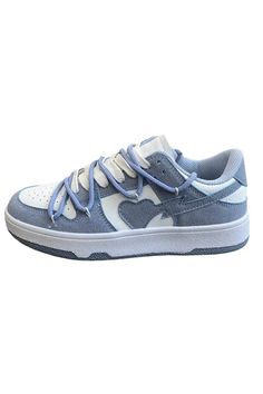 Light Blue Heart Patchwork Soft Girl Aesthetic Women's Sneakers (6)