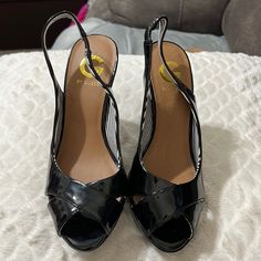 Nwot G By Guess Black Shiny Heels New No Wear Heels Measure 4.5 Inches. Sold As Listed In Pics. Open Toed Strap Around Foot. Shiny Heels, Guess Heels, Guess Shoes, Shoes Women Heels, Shoes Heels, Size 7, Women Shoes, Heels, Women Shopping