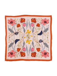 Chowxiaodou 16 Momme Tulip Silk Twill Small Square Scarf  65*65 Print Scarf Design, Small Headband, Tulip Pattern, Pure Silk Scarf, Scarf Material, Scarf Design, Silk Twill, Square Scarf, Printed Materials