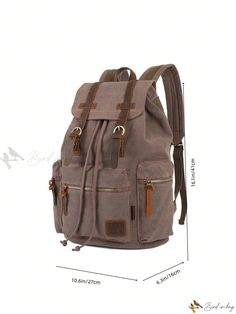 Bird in Bag - Classic Leather Trim Travel Backpack Travel Backpack With Flap, Large Capacity Flap Travel Bag, Daily Use Backpack With Pockets And Flap, Daily Use Backpack With Flap And Pockets, Daily Use Flap Backpack With Pockets, Brown Bags With Zipper Pocket For Back To School, Brown Travel Bag For Back To School, Casual Outdoor Backpack Bag, Casual Leather Shoulder Bag Backpack For Travel