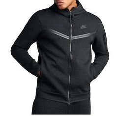 Great Shopping NWT- NIKE Sportswear Men's Full-Zip Tech Fleece Hoodie - Black CU4489-010: M-XXL, Mens Clothing Sports Techwear Hoodie With Pockets, Techwear Sports Hoodie With Pockets, Black Sports Hoodie With Pockets, Black Fleece Jacket With Drawstring Hood, Nike Black Casual Fleece Jacket, Techwear Sports Fleece Hoodie, Sports Fleece Hoodie With Zipper Closure, Urban Style Sports Fleece Jacket, Black Fleece Hoodie Jacket In Athleisure Style