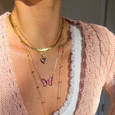 For those who love to layer, channel 70s & 80s glamour with this flat-shaped chain that sits at your collarbone and shines in the sun unapologetically. ✦ 18k gold plated non-tarnish stainless steel✦ 15 inches + 2 inch extender✦ available in gold or silver Trendy Gold Plated Snake Chain Necklace, Trendy Gold Plated Delicate Chain Layered Necklace, Trendy Herringbone Necklace With Delicate Chain For Gift, Trendy Gold Plated Layered Necklace With Adjustable Chain, Trendy Gold Herringbone Necklace With Delicate Chain, Trendy Figaro Chain Layered Necklace Gift, Trendy Layered Figaro Chain Necklace As Gift, Trendy Layered Necklace With Figaro Chain As Gift, Trendy Gold Herringbone Necklace With Adjustable Chain