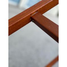 a close up view of a wooden frame