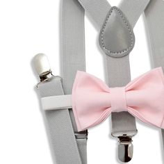 "WE CAN SEND YOU FREE color samples / swatches - please just contact us about this option . This bow tie is available with OTHER COLOR SUSPENDERS . Suspender size : BABY SET (6 - 18 mo): - BOW TIE - 3.3\" inches (8.5 cm ) pre-tied and made with adjustable white strap and white plastic clasp. - SUSPENDERS - adjustable from 16\" to 27\". Made of elastic. Y-shape back. BOY SET (18 mo - 5 yrs): - BOW TIE - 3.7\" inches (9.5 cm ) pre-tied and made with adjustable white strap and white plastic clasp . Light Pink Bow Tie, Boy Suspenders Outfit, Wedding Page Boys, Light Pink Bow, Bowtie And Suspenders, Ring Bearer Outfit