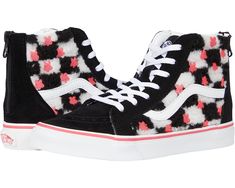 Vans Kids Sk8-Hi Zip (Little Kid) | 6pm Quilted Collar, Cute Vans, Vans Kids, Floral Sneakers, Shoes Vans, Vans Sk8 Hi, Sneakers Athletic, Girls Shoes Kids, Sk8 Hi