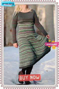 Printed Knitted Casual Crew Neck Knitting Dress Long Sleeve Fall Dresses, Knitted Long Sleeve Dress, Long Sleeve Dress Pattern, Long Sleeve Dresses Fall, Wool Knitted Dress, Sweater Dress Casual, Knitted Long Sleeve, Long Sleeve Casual Dress, Trendy Fashion Outfits