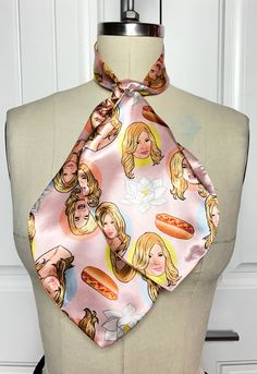 *LIMITED RUN* "Makes Me Want a Hot Dog Real Bad" Turn heads on the dance floor with this groovy 70s-inspired custom printed scarf featuring the legend, the icon, the moment Jennifer Coolidge. - Ready to Ship Features - Custom printed satin fabric - Solid light blue satin lining - Doubles as a head scarf Disco Queen, Jennifer Coolidge, 70s Inspired, Retro 70s, Neck Scarf, Blue Satin, Neck Scarves, Head Scarf, Scarf Print