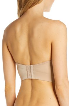 Create a flawless foundation with this smooth longline bra supported by hidden underwires, boning and molded cups. Transform it from strapless into a classic over-the-shoulder style, a halter, racerback or one-shoulder silhouette with the convertible straps. Removable, adjustable straps 76% nylon, 24% elastane Hand wash, dry flat Imported Lingerie Elegant Tube Top With Built-in Underwire Bra, Stretch Tube Top With Built-in Bra And Underwire, Fitted Strapless Bra With Removable Straps, Strapless Fitted Bra With Removable Straps, Strapless Seamless Shapewear, Elegant Stretch Tube Top With Removable Bra Pads, Bandeau Shapewear With Medium Bust Support, Elegant Stretch Bra Friendly Tube Top, Elegant Tube Top With Adjustable Straps