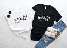 Wifey and Hubby Shirt, Husband And Wife Shirts, Matching Couple Shirts, Engagement Gift, Mr and Mrs Shirts, Wedding T-Shirt, Honeymoon Tee, Anniversary Shirt, Bachelorette Party, Bridal Party Shirts, Customized Shirts, Engagement Gift, bride and groom tees, Honeymoon Shirt, Husband And Wife, Just Married Shirt, Matching Couple Tees, Mr and Mrs Shirts, Wedding T-Shirts, Wifey and Hubby Tees  Welcome to my store! I'm absolutely thrilled to have you here. My main aim is to ensure your happiness and Husband And Wife Shirts, Mr And Mrs Shirts, Mrs Shirts, Wife Shirts, Couple Shirt Design, Customized Shirts, Married Shirt, Mrs Shirt, Honeymoon Shirts