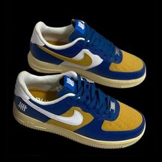 Air Force 1 Low "Undefeated - Blue Croc" Nike Essentials, Custom Painted Shoes, Sneaker Boutique, Air Jordan Sneakers, Nike Air Force 1 Low, Air Force Ones, Air Force 1 Low, Painted Shoes, Sneakers Men Fashion