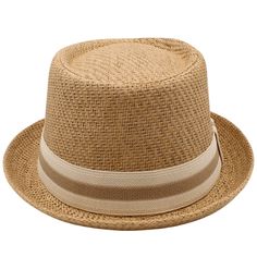 Summer is around the corner, and it's time to elevate your style game. The Men's Straw Pork Pie Hat is everything you need to stay on-trend and keep the sun out of your eyes. Made from high-quality straw, this hat is durable and lightweight for maximum comfort. The timeless design features a flat top and a narrow brim with a distinctive dent, giving you that classic Hollywood look that will catapult you from average to exceptional. Versatile and stylish, this hat can be worn with casual outfits or dressed up for formal events. Whether you're on vacation, at the beach, or just running errands, this hat is the perfect accessory to complete your look. Don't settle for mediocre fashion - grab the Men's Straw Pork Pie Hat and stand out from the crowd in style. Specifications Style: Casual Patte Casual Paper Straw Boater Hat, Casual Woven Straw Hat With Short Brim, Casual Paper Straw Fedora With Short Brim, Casual Toquilla Straw Fedora For Warm Weather, Casual Straw Sun Hat With Short Brim, Casual Toquilla Straw Boater Hat For Warm Weather, Casual Flat Brim Paper Straw Hat, Casual Paper Straw Hat With Flat Brim, Casual Paper Straw Hat For Warm Weather