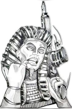 Swag Tattoo, Tupac Art, Card Tattoo Designs, Gangsta Tattoos, Tattoo Outline Drawing, Half Sleeve Tattoos For Guys, Egyptian Tattoo