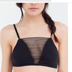 Uo's Out From Under Strappy Cut In A Soft Black Stretchy Cotton With Adjustable Skinny Straps + Wide Banded Back. Looks Adorable As A Top And Under A Top! Brand New! Offers Welcome. Bundle For Great Deals! Sequin Bra Top, Black Bandeau Top, Lace Bandeau Bra, Sequin Bra, Red Bralette, Black Bandeau, Strappy Bra, Lace Bandeau, Strapless Bandeau