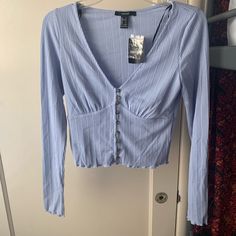 This Shirt Is Super Cute And Stylish! This Long Sleeve Is Perfect For A Nice Night Out:) Trendy Lavender Top For Day Out, Trendy Lavender Tops For Day Out, Forever 21 Purple Tops For Spring, Forever 21 Purple Spring Top, Nice Night, Forever 21 Shirts, Long Sleeve Striped Top, Pretty Clothes, Striped Long Sleeve Shirt