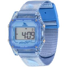 Make a splash this summer with the Blueberry Shark Clip Watch from Freestyle's Jelly Bean Collection! Featuring a vibrant transparent blue case and a color-coordinated Shark Clip strap with our new signature see-through patches in Blueberry color—this new watch is a perfect accessory for beach adventures and water sports. Designed for active lifestyles, this watch features water resistance up to 100m, essential digital functionalities like stopwatch, timer, and alarm, and a secure clip closure. Shark Clip Watch, Blueberry Color, Shark Watch, Blueberry Jelly, Surf Watch, Freestyle Watch, Corset Fashion Outfits, Shark Clip, Water Resistant Watch