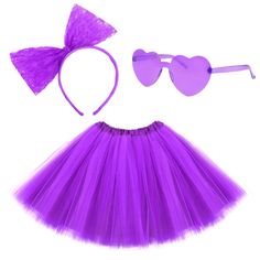 PRICES MAY VARY. 3-Piece Set: You will get 1 Adult Tutu skirts for women+1 heart glasses+ 1 bow headband. The perfect same color set combination will save you the hassle of purchasing additional accessories, allowing you to have a perfect party accessories. Available in many colors for your choice. Tutu Dress for Women : This purple tutu skirts for women is made of premium polymer, 40cm (15.75in) length, an elastic wait that can stretch up to 110cm (43.3in). The waist is wrapped in a satin mater Tutu Dress For Women, Tutus For Women, Tutu Skirts For Women, Running Tutu, 80s Accessories, Tutu Women, Pink Party Favors, Tutu Skirt Women, Purple Tutu