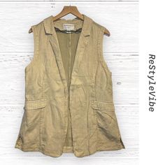 Marrakech By Anthropologie Women’s Size L Linen Tan Vest With Beautiful Detailing! New With Tags! Measurements Are: Armpit To Armpit 21 Inches And Shoulder To Hem Is 29 Inches Hello And Thank You For Visiting My Closet! My Passion Is To Find Great Pieces For My Awesome Poshmark Customers! I Offer Descriptive Listings, Fast Shipping And Competitive Pricing That Is Fair And According To Market. Please Be Aware My Home Is Smoke Free And Pet Friendly. Follow Me And Like Your Favorites To See My Newe Versatile Summer Outerwear With Pockets, Beige Vest With Pockets For Spring, Spring Vest With Relaxed Fit For Everyday Wear, Relaxed Fit Vest For Everyday Spring Wear, Everyday Relaxed Fit Spring Vest, Fitted Summer Outerwear For Everyday, Spring Linen Vest For Layering, Spring Layering Linen Vest, Beige Spring Vest For Everyday Wear