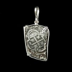 Atocha Jewelry - Long 8 Reale Silver Coin Pendant from Virtual Treasure Chest Ancient Coin Pendant, Spanish Galleon, Sunken Treasure, Silver Ingot, Treasure Jewelry, Coin Jewelry, Silver Coin, Shiny Things, Silver Bars