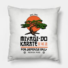 miyagi do from cobra kai anda karate kid -- Choose from our vast selection of throw pillows to match with your desired size to make the perfect custom pillow. Pick your favorite: Movies, TV Shows, Art, and so much more! Available in extra small, small, medium, large. For beds, couches/sofas, love seats, and chairs. Perfect for decoration. Miyagi Do, The Karate Kid 1984, Holy Shirt, Miyagi, Duvet Cover Design, Karate Kid, Okinawa, Kids Magnets, Kids Design