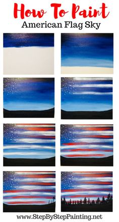 how to paint an american flag sky with step by step instructions for kids and adults