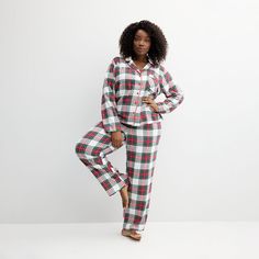 You'll love the cozy style of this Sonoma Goods For Life Flannel Notch Pajama Top & Pajama Bottoms Set. Click on this INTIMATES & SLEEPWEAR GUIDE to find the perfect fit and more! You'll love the cozy style of this Sonoma Goods For Life Flannel Notch Pajama Top & Pajama Bottoms Set. Click on this INTIMATES & SLEEPWEAR GUIDE to find the perfect fit and more! FEATURES Set includes: top and pants Top: collared neckline, long sleeves, button closure, chest pocket, straight hem Pants: elastic waistba Fall Pjs, Pajamas Aesthetic, Hem Pants, Petite Size Chart, Cozy Style, How To Hem Pants, Pajama Bottoms, Womens Size Chart, Pajama Top