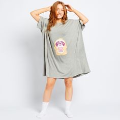 - Chill out with our oversized, stretchy Oodie Sleep Tee: It’s the snuggliest, comfiest t-shirt you’ll ever wear (and the sloth design is cuter than a 6 week old baby giraffe).
- One size fits most: Oodie Sleep Tees measure in at a generous and roomy 95cm long and 85cm wide. We recommend hand washing your Sleep Tee.
- Made from a unique combination of bamboo fibre and elastane: Not only is this material cuddly-soft and breathable, it also keeps you cool and com Sloth Design, Baby Giraffe, Wearable Blanket, Blanket Designs, Keep Your Cool, Top Selling, Sloth, Tshirt Dress, Really Cool Stuff