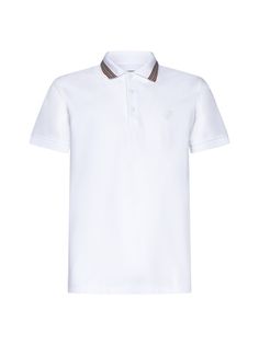 ->cotton, 100% Designer Cotton Collared T-shirt, Fitted Luxury Cotton Shirt, Elegant Fitted Cotton Polo Shirt, Luxury Fitted Cotton Shirt, Designer Collared Cotton T-shirt, Luxury White Cotton Shirt, Classic Polo Collar Cotton T-shirt, Classic Cotton Polo T-shirt, Classic Cotton Polo Collar T-shirt