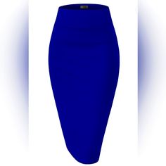 Hybrid Stretchy Office Skirt Blue Non-stretch Pencil Skirt, Blue Solid Color Mini Skirt Bottoms, Blue Stretch Pencil Skirt, Blue Stretch Midi Pencil Skirt, Fitted Blue Mini Pencil Skirt, Blue Fitted Mini Pencil Skirt, Blue Knee-length Pencil Skirt For Party, Blue Solid Color Mini Skirt, Blue Party Pencil Skirt With Lining